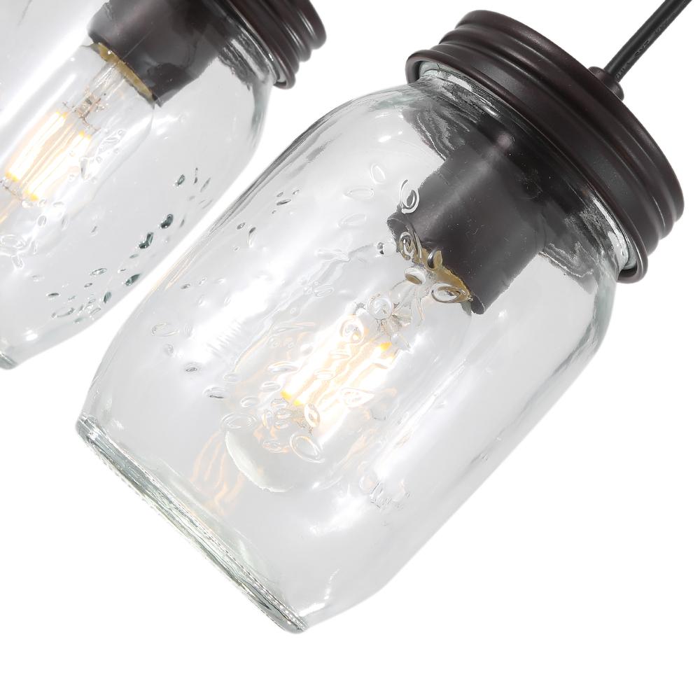 5-Light Mason Jar Island Pendant Light, image size:1000x1000